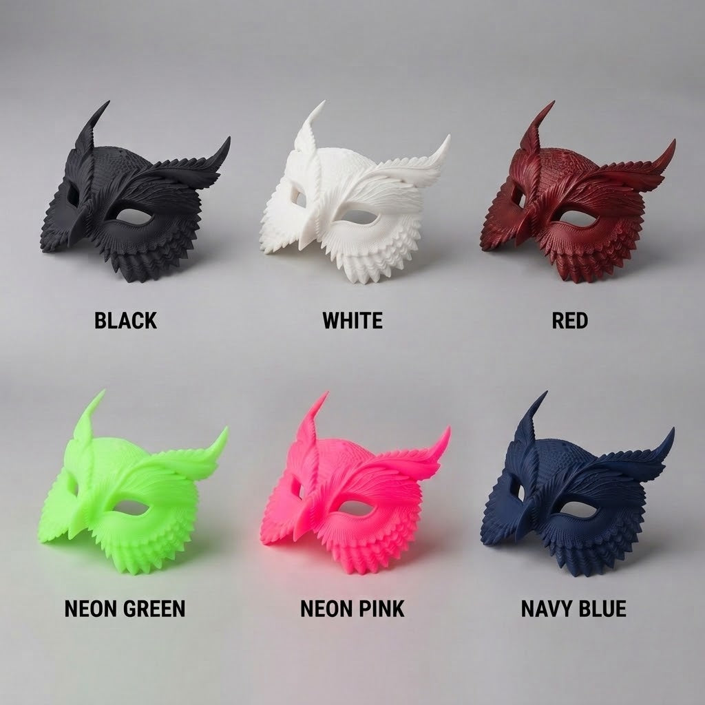 Wearable Owl Mask – Feathered Halloween Costume & Masquerade Eye Mask