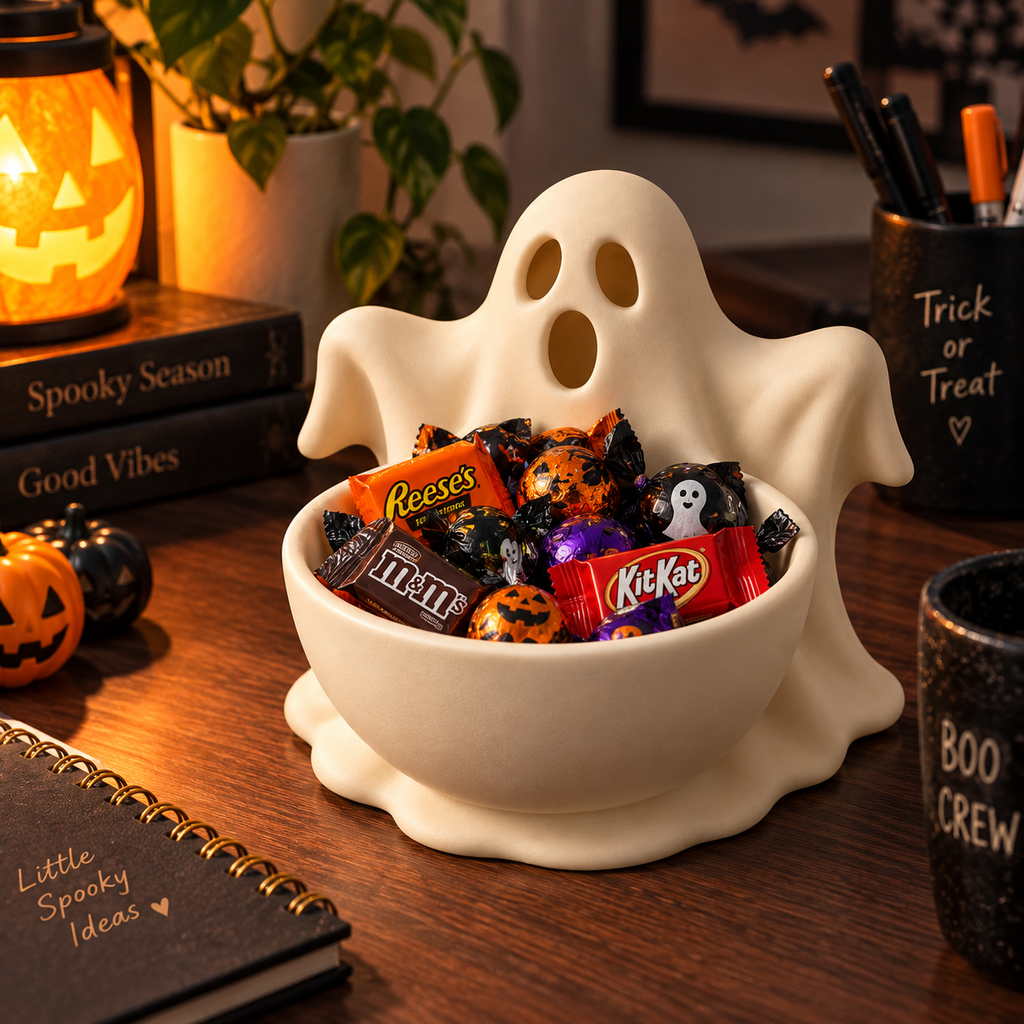 Spooky Ghost Catchall Bowl – Halloween Decor & Trinket Organiser