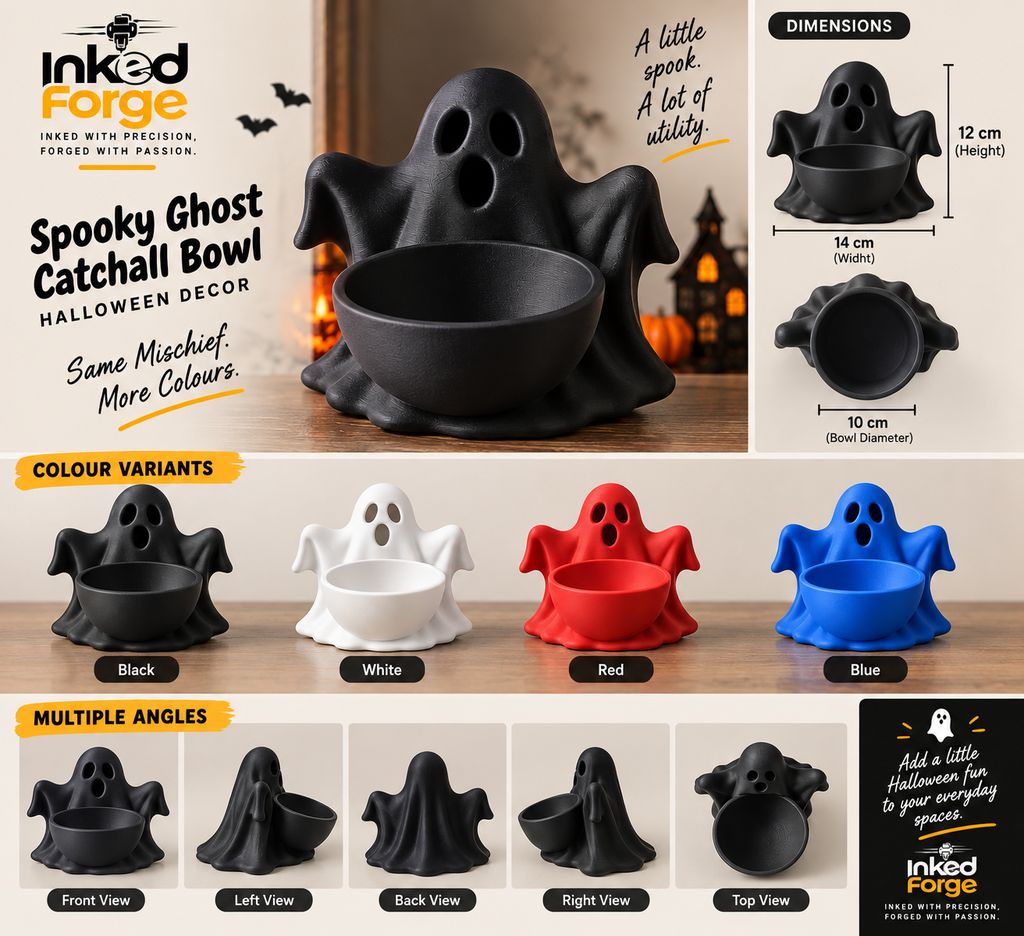 Spooky Ghost Catchall Bowl – Halloween Decor & Trinket Organiser