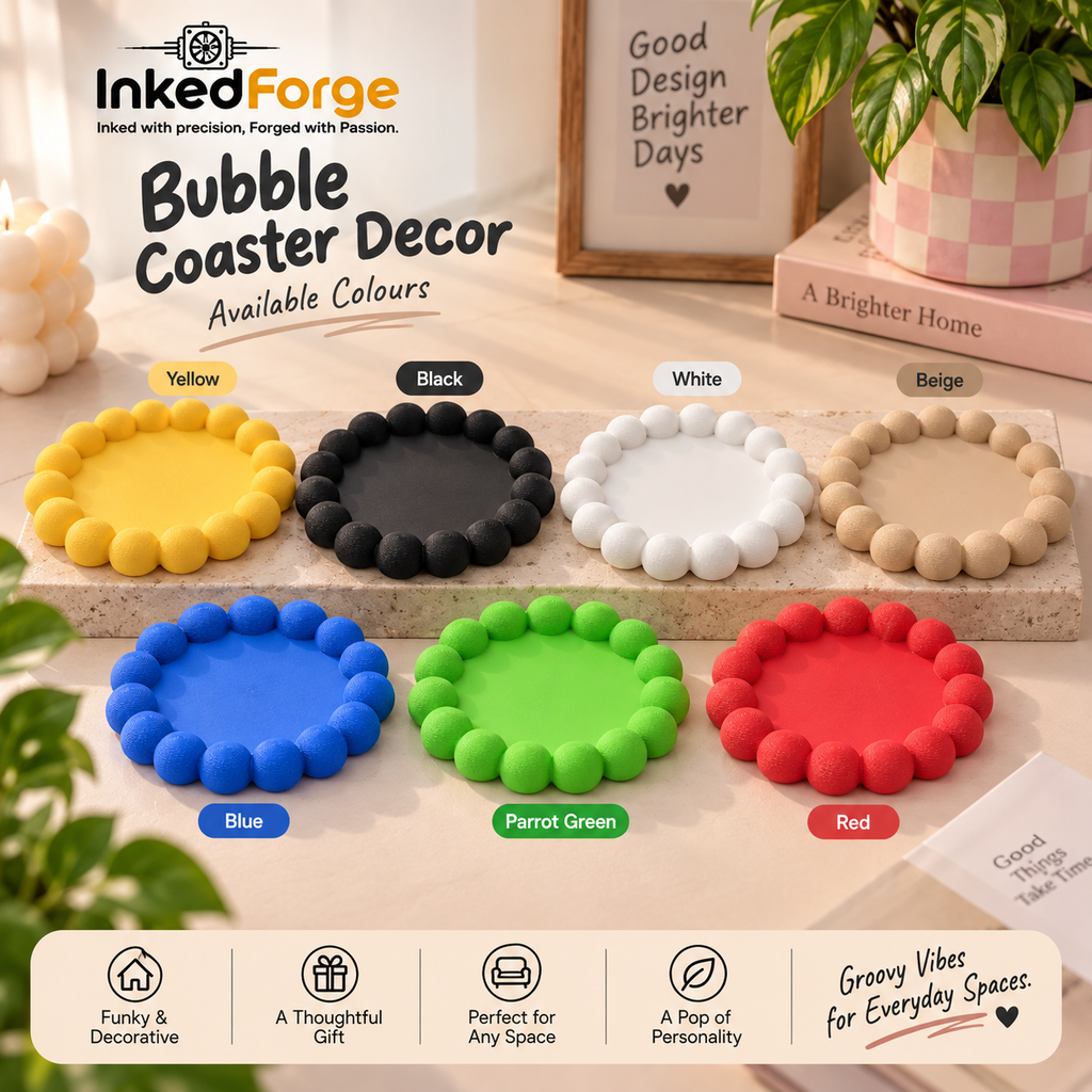 Bubble Coaster – Funky Groovy Round Coaster & Table Décor - Set of 3