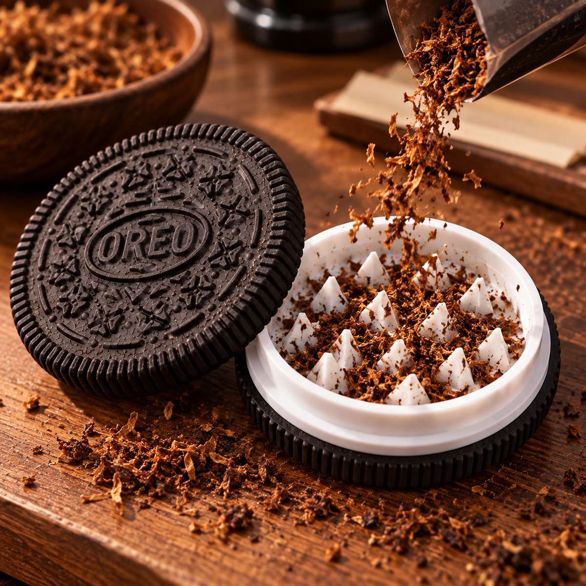 Oreo Shaped Grinder Crusher – Biscuit, Spice, Herb & Tobacco Grinder