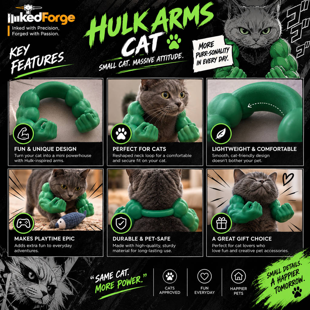 Hulk Arms Cat – Superhero-Inspired Cat Accessory