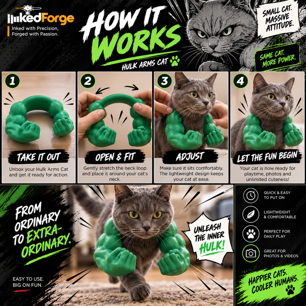 Hulk Arms Cat – Superhero-Inspired Cat Accessory