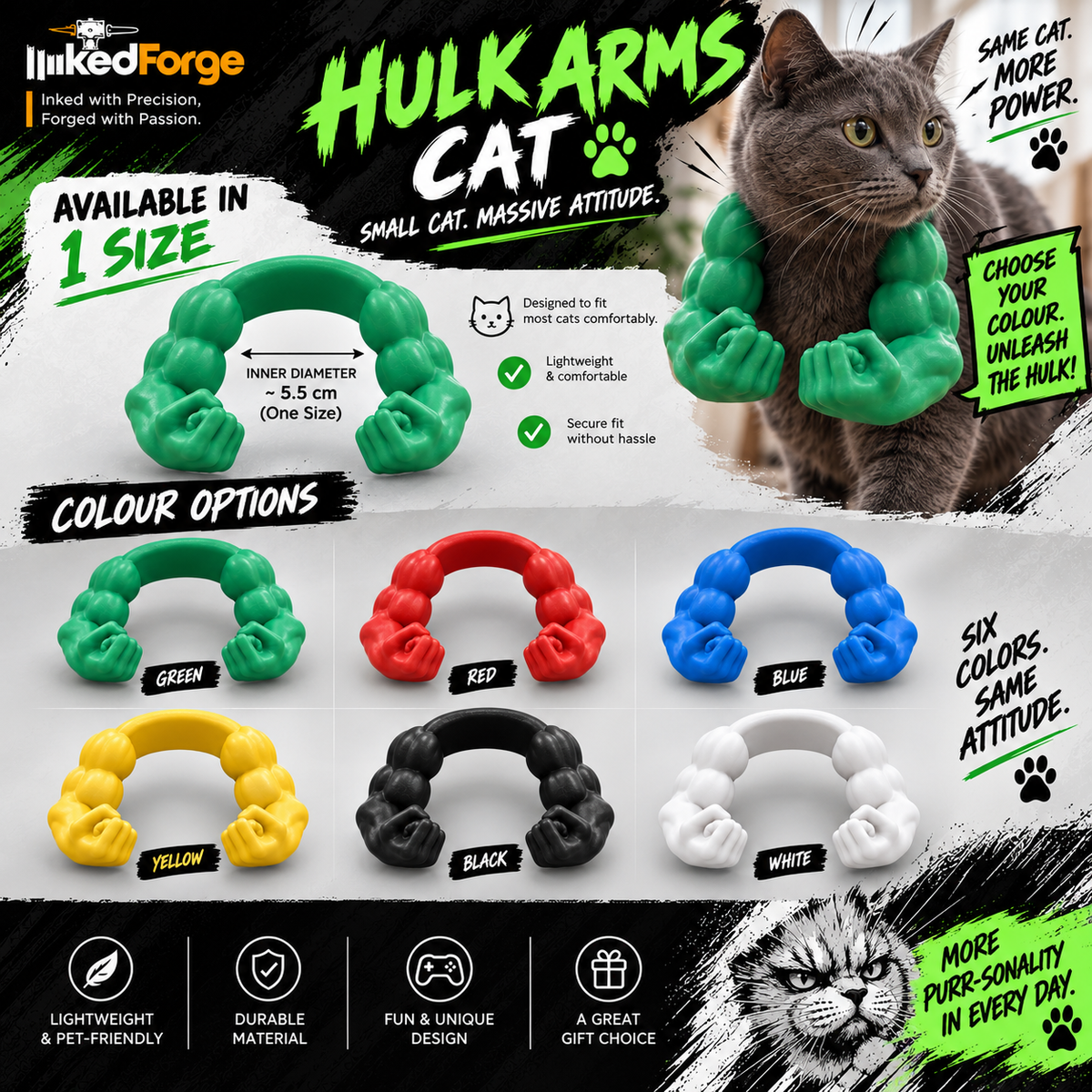 Hulk Arms Cat – Superhero-Inspired Cat Accessory