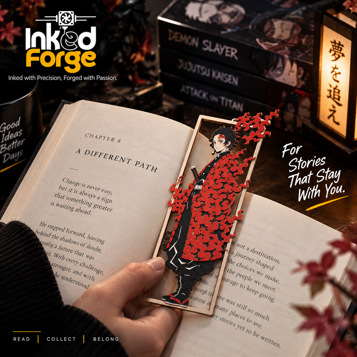Demon Slayer Tanjiro Framed Bookmark – Anime & Manga Page Marker