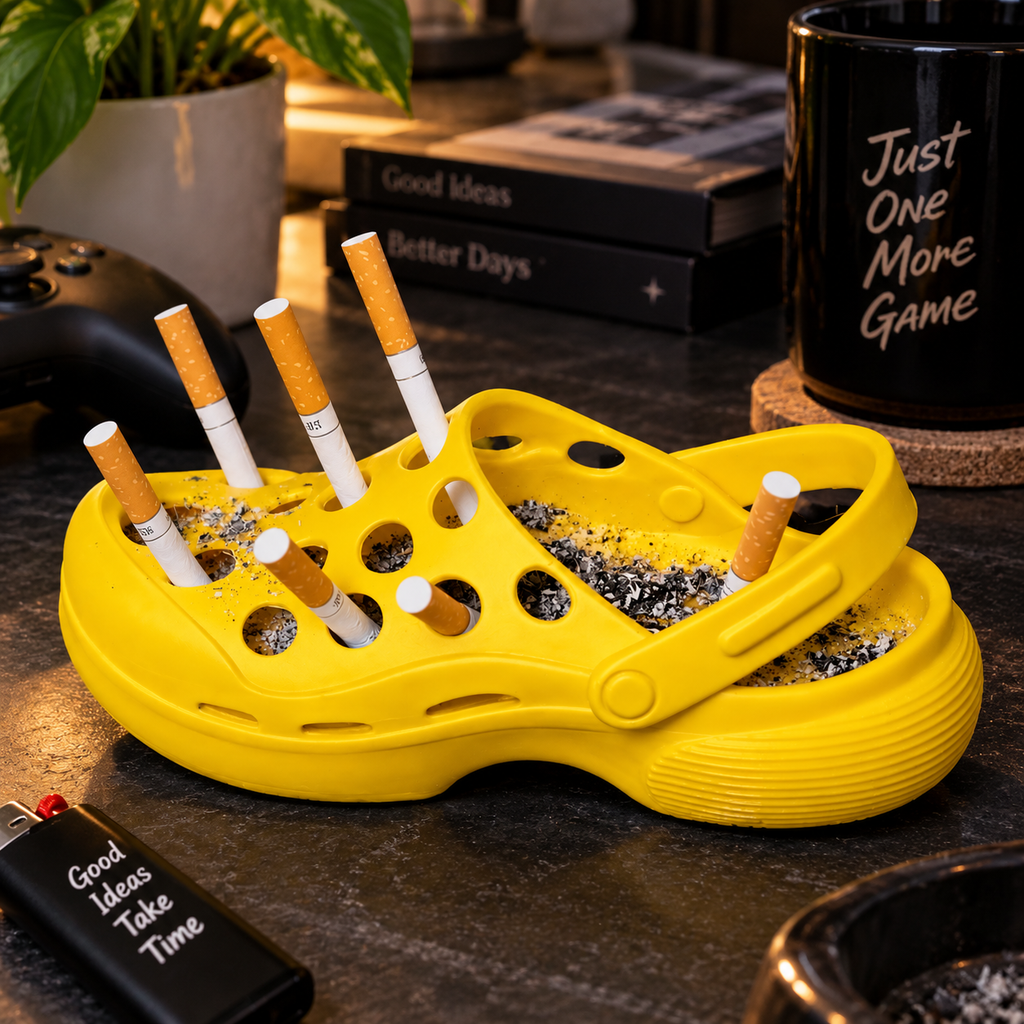 Croc Ash Tray with Cigarette Holder – Fun Shoe-Shaped Smoking Accessory