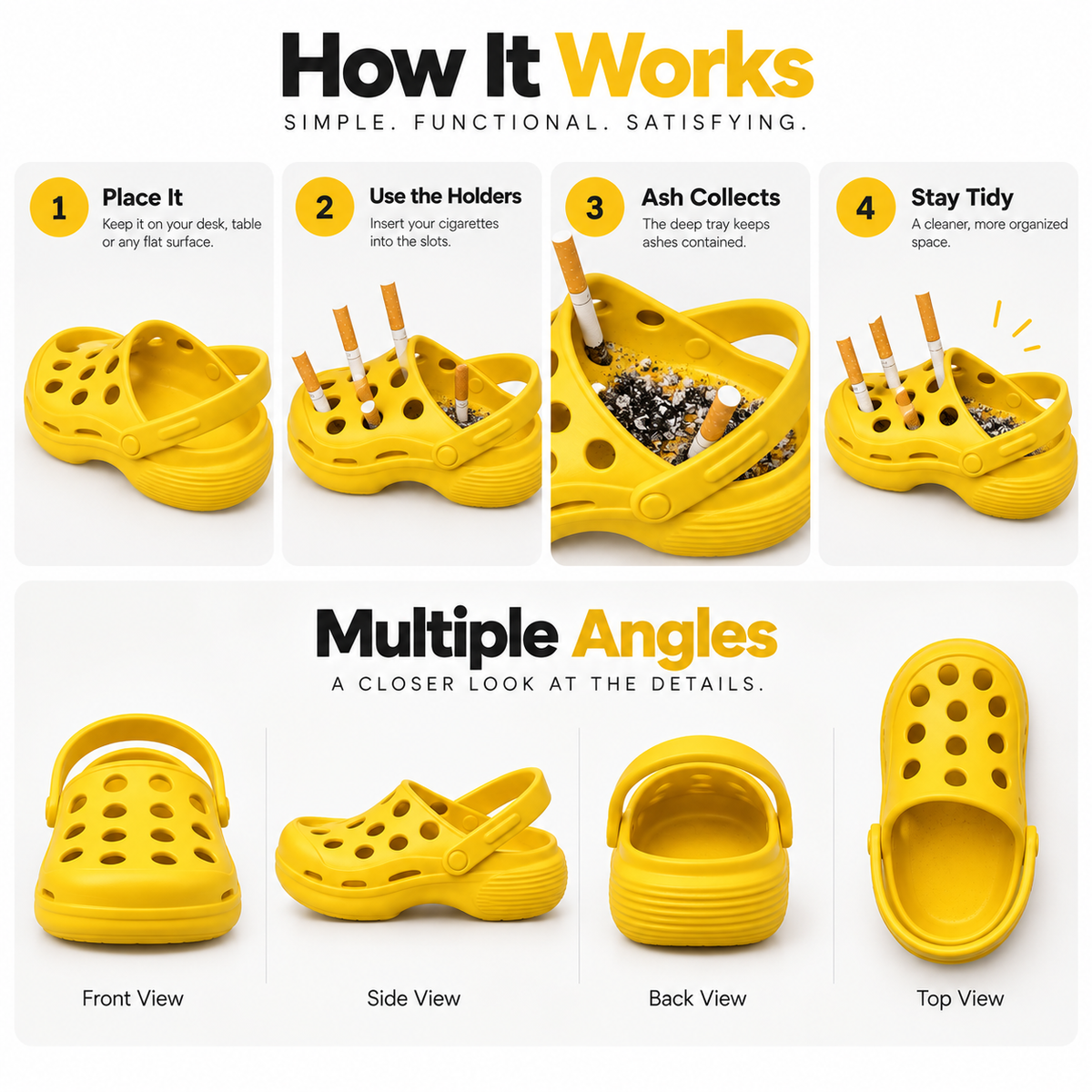 Croc Ash Tray with Cigarette Holder – Fun Shoe-Shaped Smoking Accessory