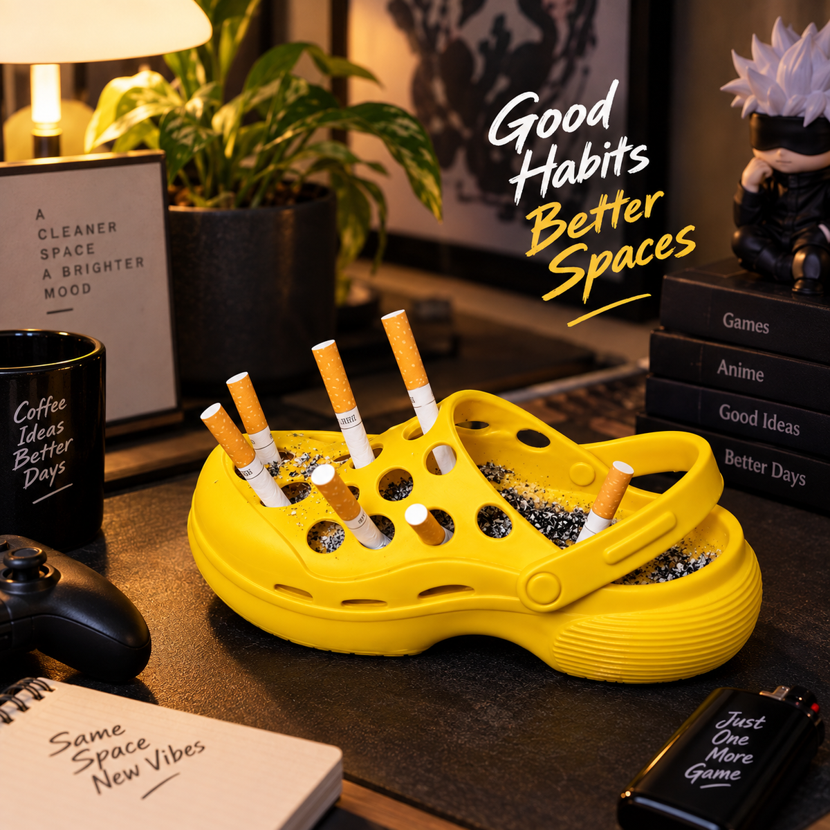 Croc Ash Tray with Cigarette Holder – Fun Shoe-Shaped Smoking Accessory