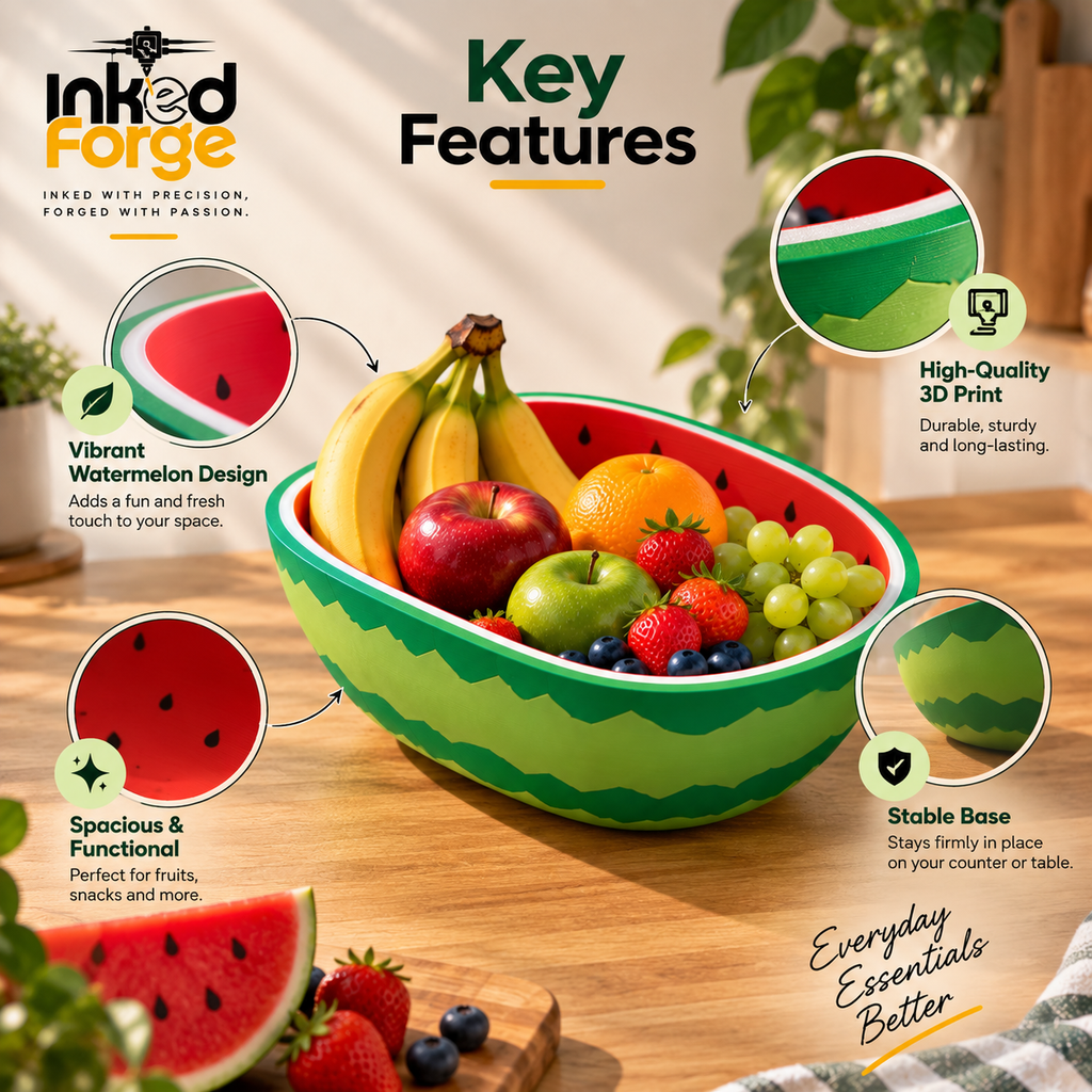 Watermelon Fruit Basket Bowl – Fruit Bowl, Kitchen Organizer & Summer Home Decor