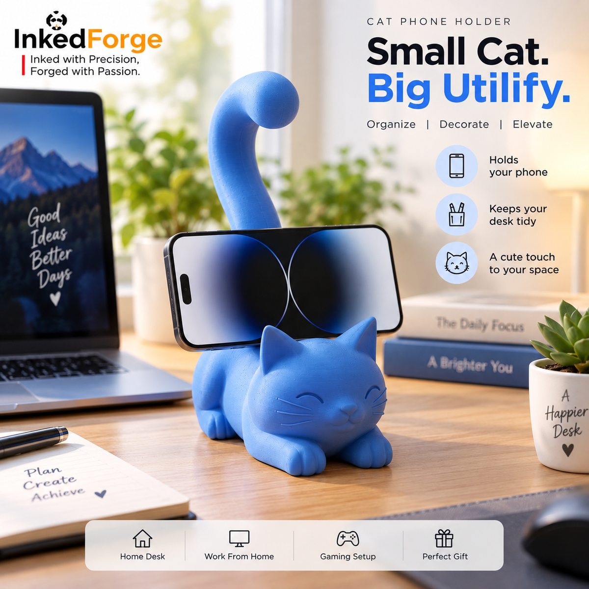 Cute Cat Phone, Headphone & Cable Holder