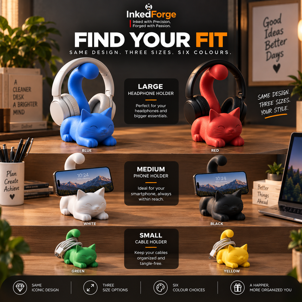 Cute Cat Phone, Headphone & Cable Holder