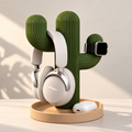 Cactus Headphone Stand – Headset, Smartwatch & Accessories Desk Organizer with Tray