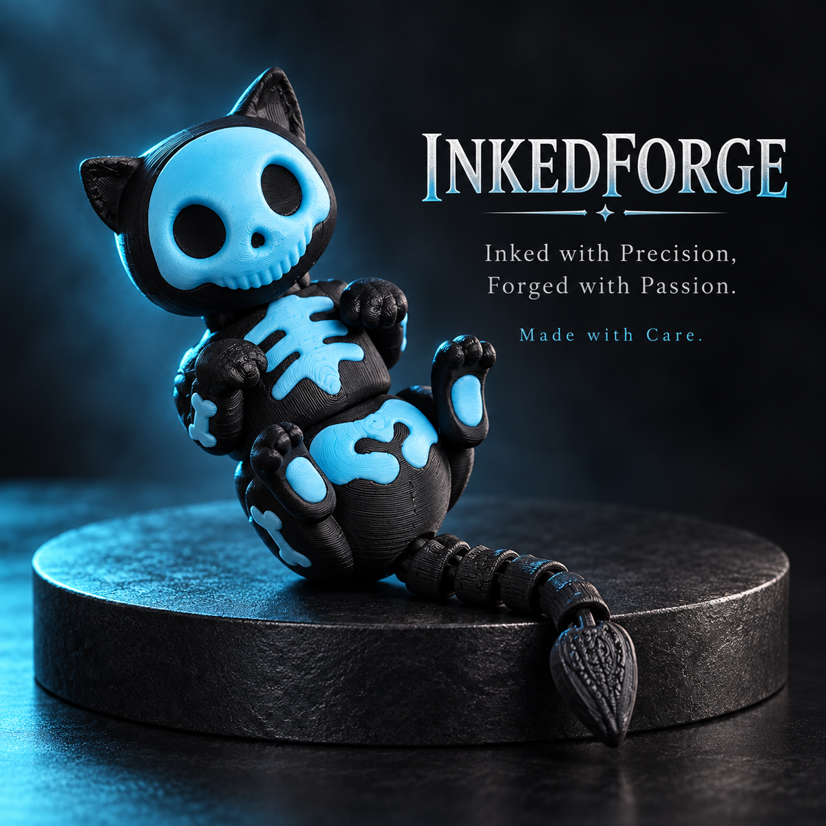 Halloween Spooky Cat – Articulated Skeleton Cat Keychain & Fidget Toy