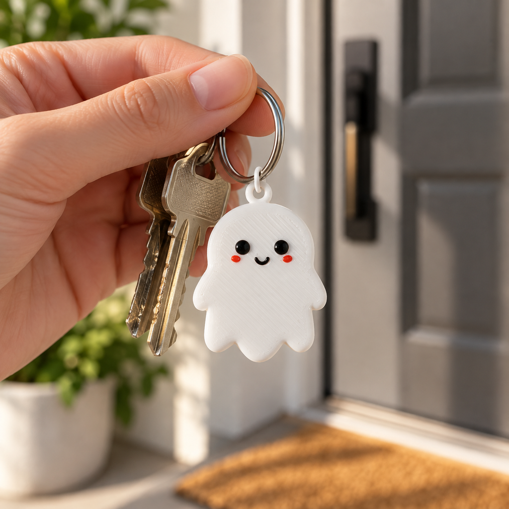 Cute Ghost Keychain – Spooky Ghost Keyring & Bag Charm