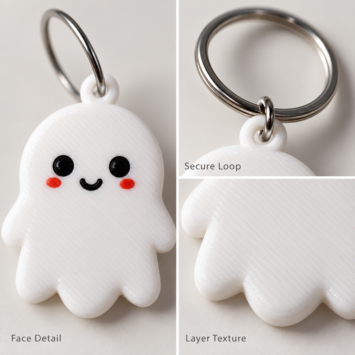 Cute Ghost Keychain – Spooky Ghost Keyring & Bag Charm
