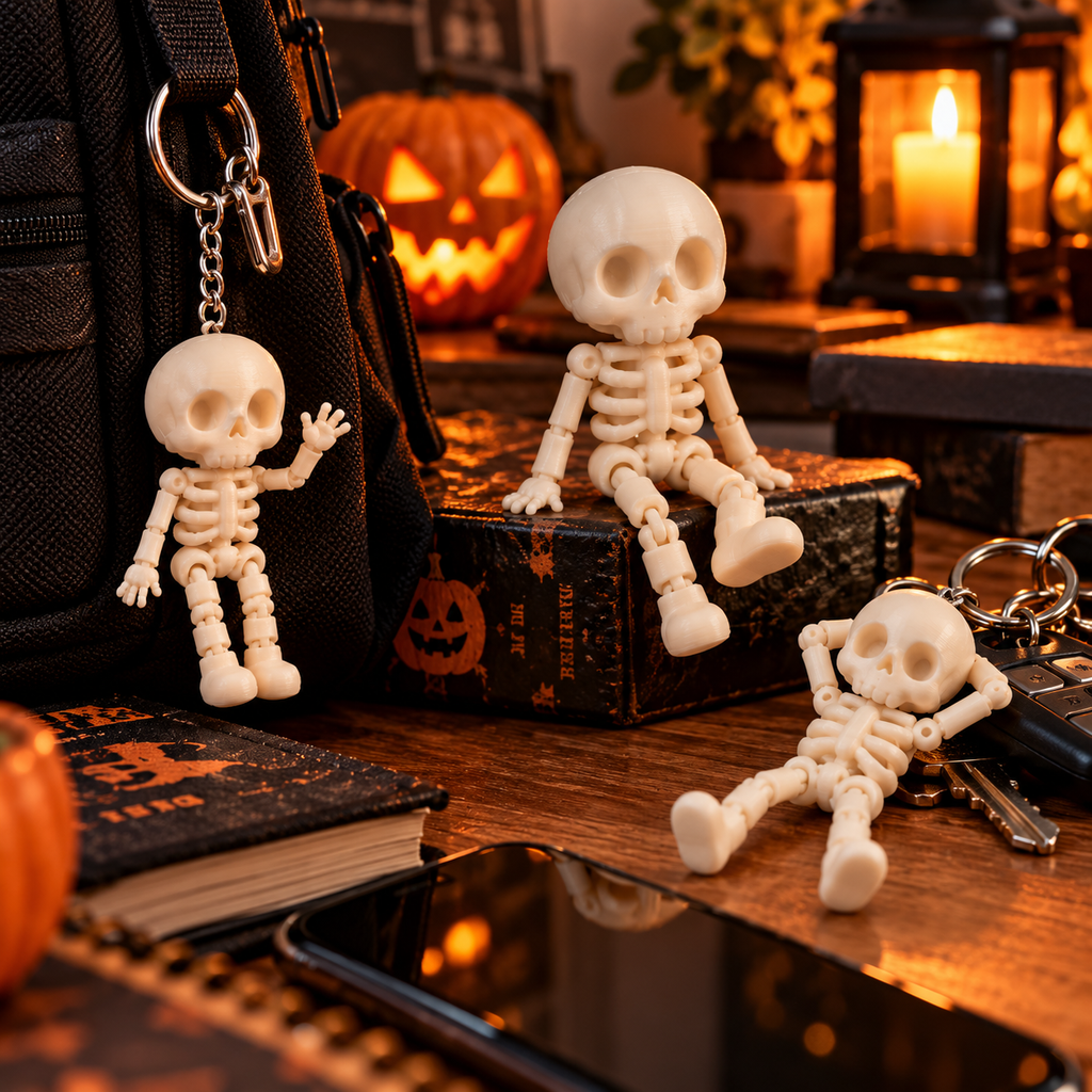 Articulated Skeleton Action Figure – Poseable Skull Fidget Toy & Desk Buddy