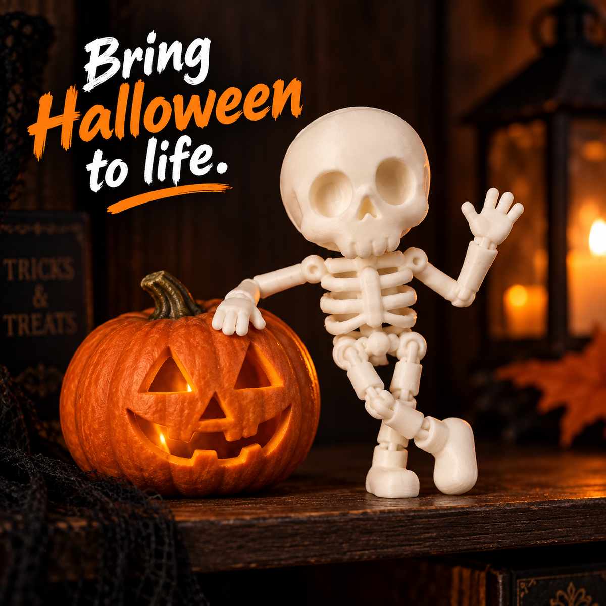 Articulated Skeleton Action Figure – Poseable Skull Fidget Toy & Desk Buddy
