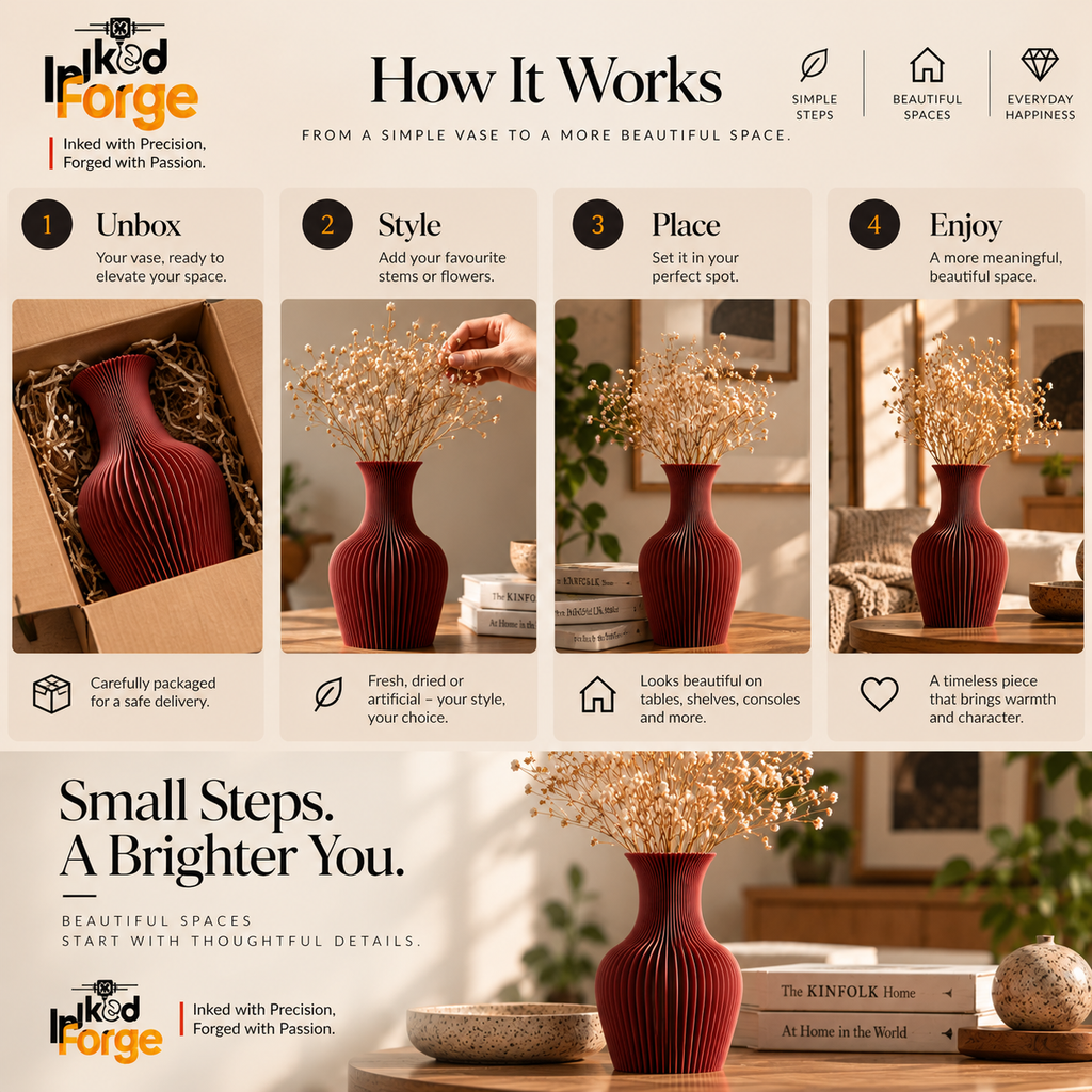 Japandi Ribbed Decorative Vase
