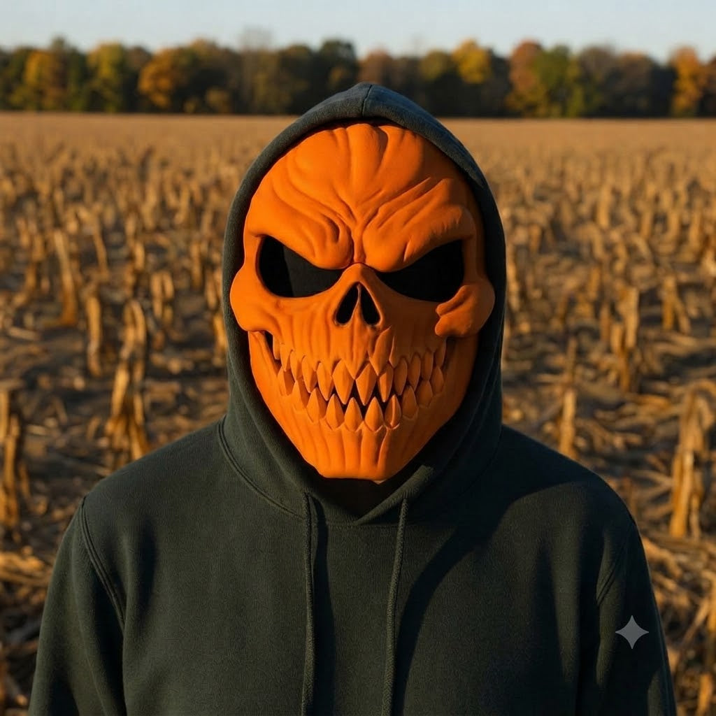 Halloween Evil Pumpkin Mask – Scary Jack-O’-Lantern Skull Costume Mask